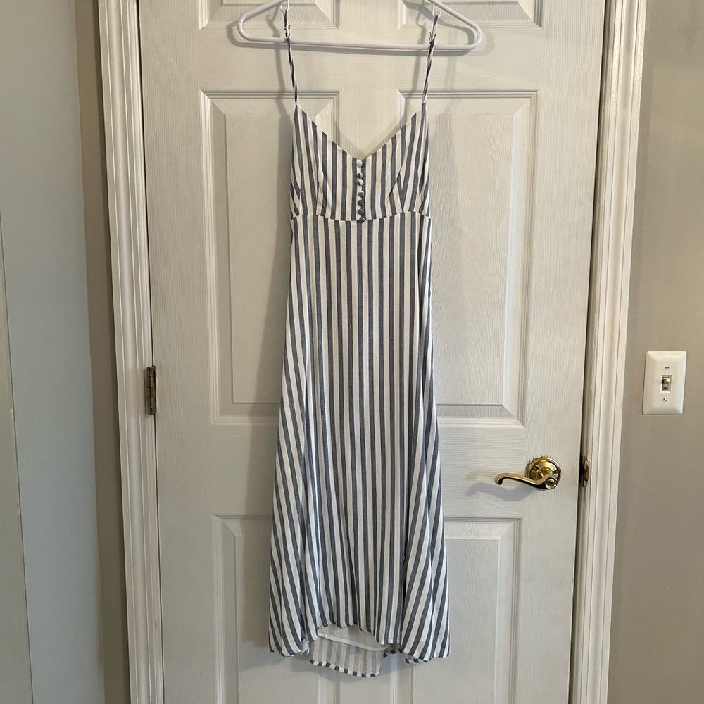 NWT Lulus blue and white striped midi dress